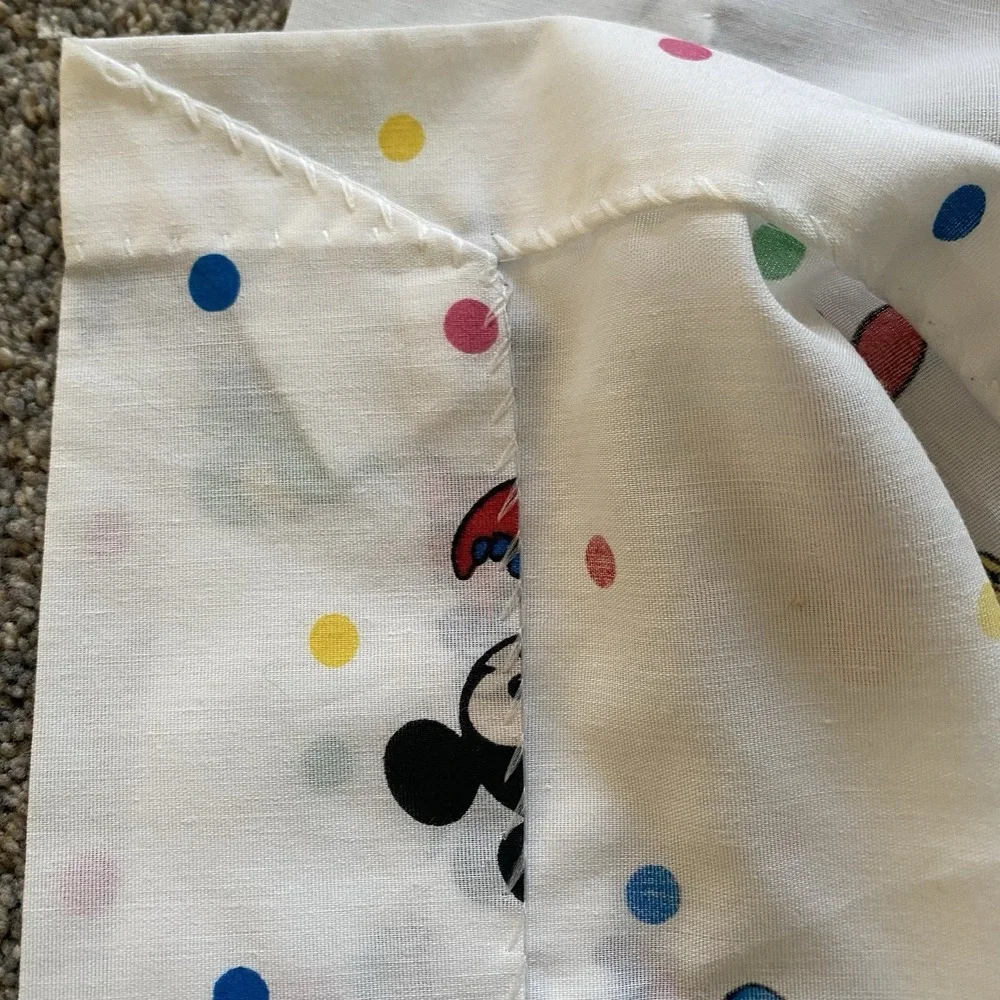 Vintage Disney Curtain 40x64 Panels Set of 2 Mickey Minnie Mouse Kids Bedroom